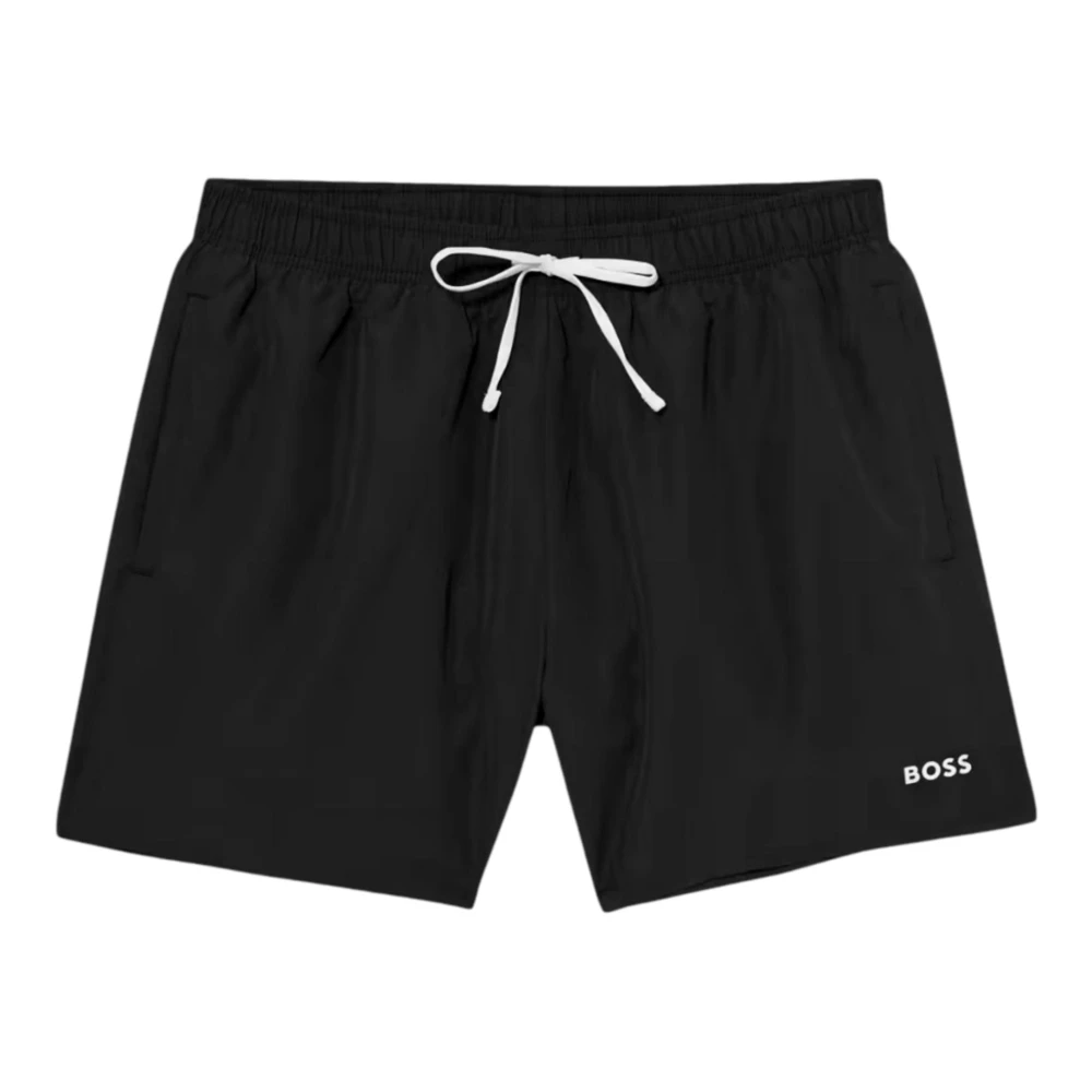 Hugo Men's Black Beachwear, S, Beach Set With Towel And Swimsuit
