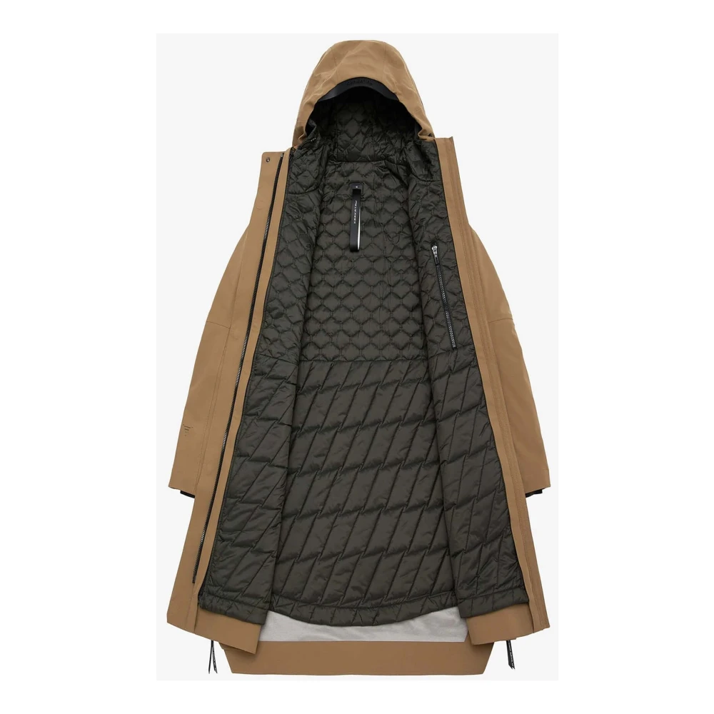 Krakatau 2-in-1 Beige Parka met Capuchon en Afneembare Voering Beige Dames