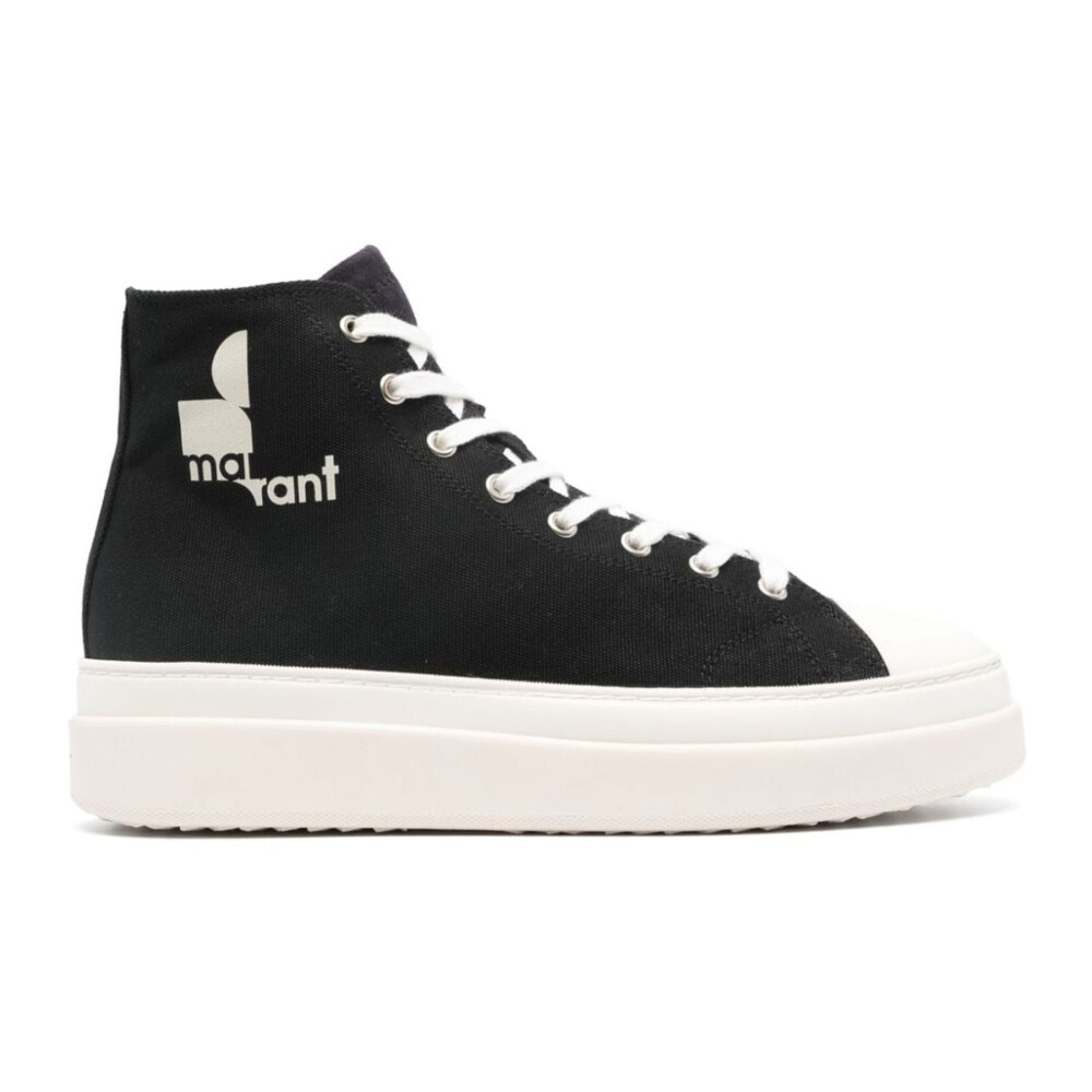 Zwarte hoge sneakers met logo print Isabel Marant Dames