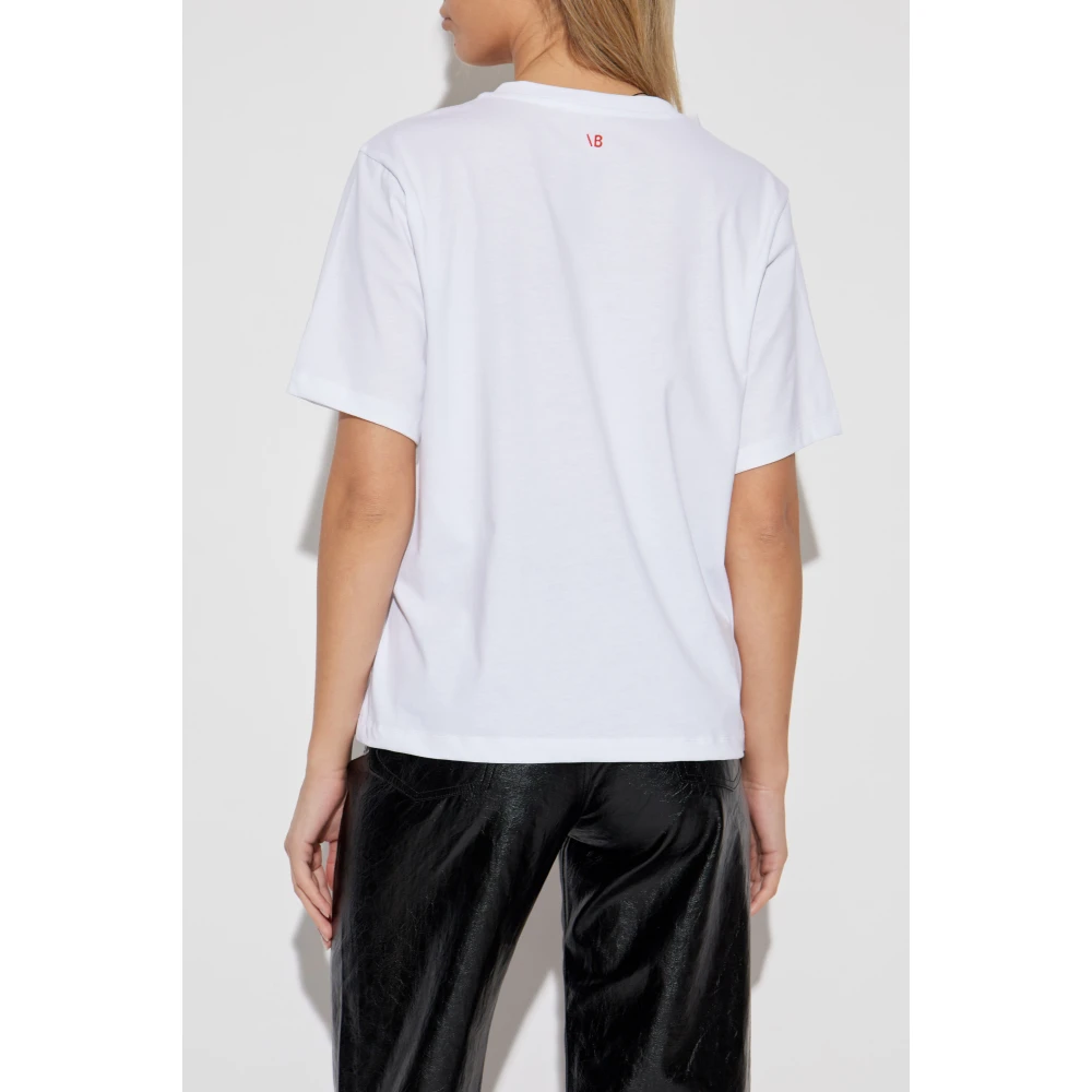 Victoria Beckham T-shirt met print White Dames