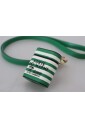 etui-airpods-en-cuir-vert-avec-bracelet-et-logo-en-metal-dore
