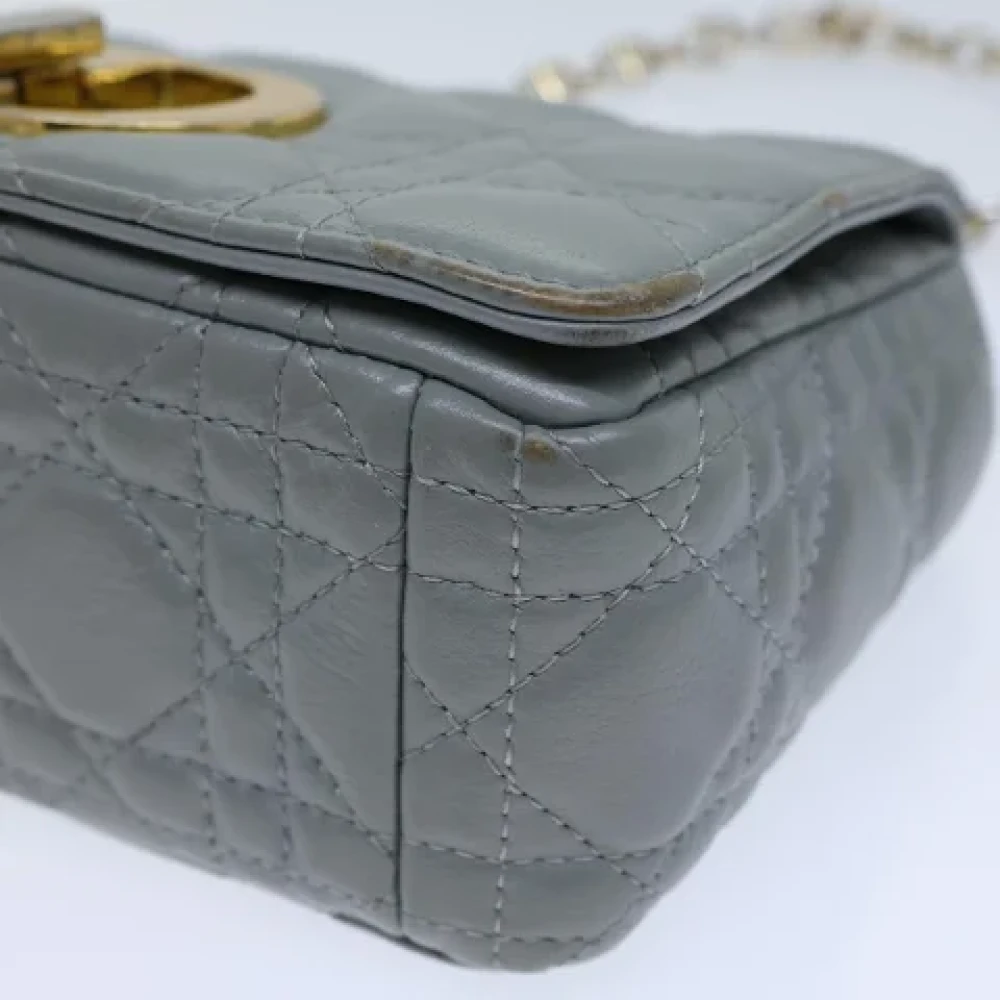 Dior Vintage Pre-owned Leather dior-bags Gray Dames