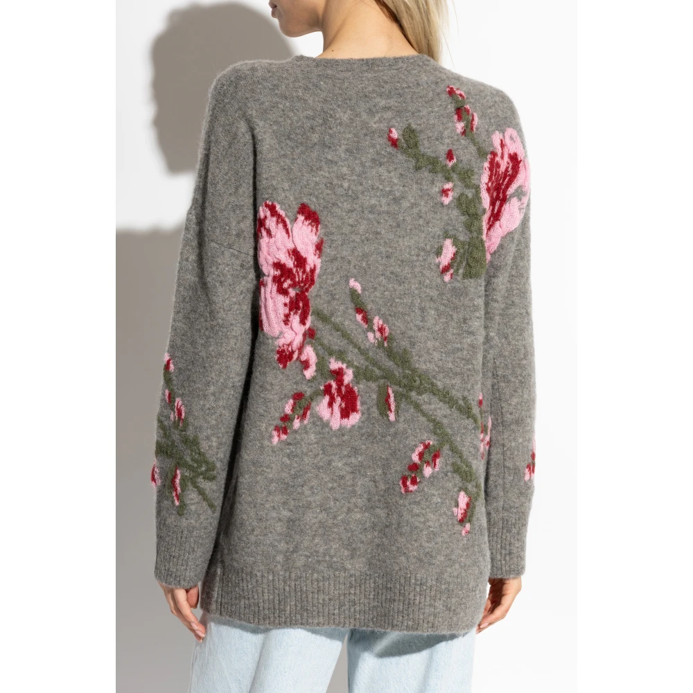 Blumarine Trui met bloemenmotief Gray Dames