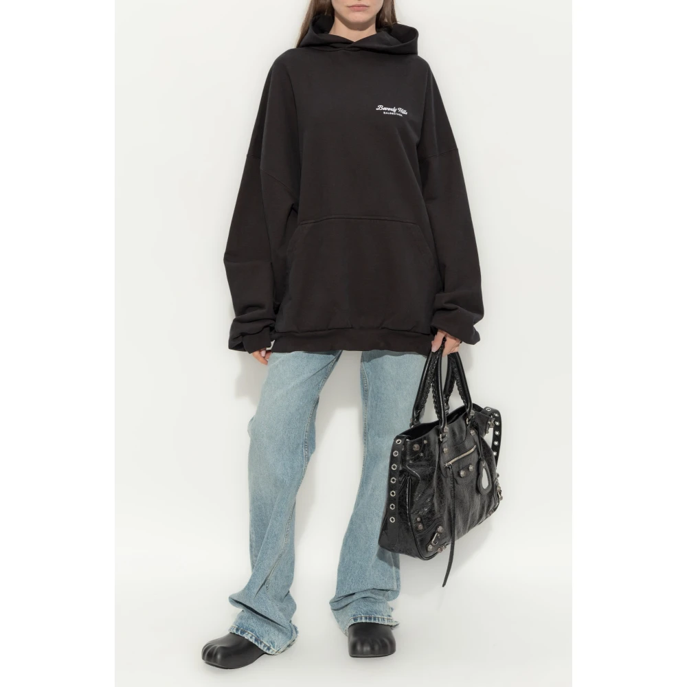 Balenciaga Oversized hoodie Black Dames