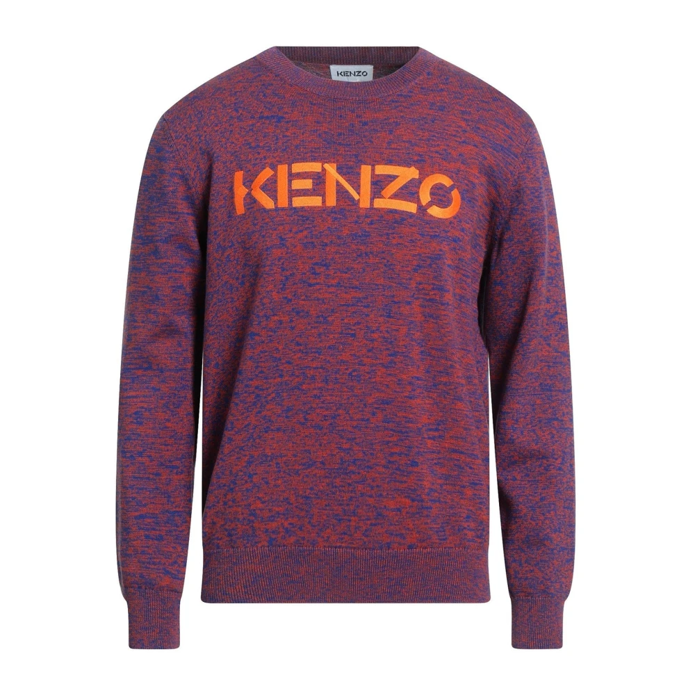 Kenzo Blå Bomullströja med Logodetalj Multicolor, Herr