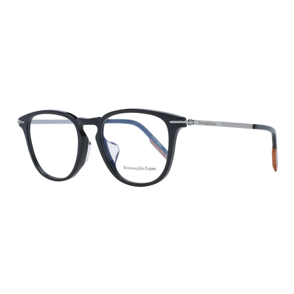 Ermenegildo Zegna Zwarte ronde plastic optische monturen Black Heren
