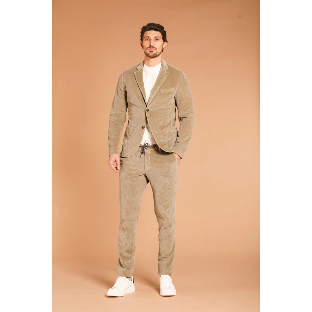 Mason's Velvet Gestreepte Heren Blazer Regular Fit Beige Heren