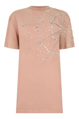 T-Shirt Klänning Spiderweb Strass