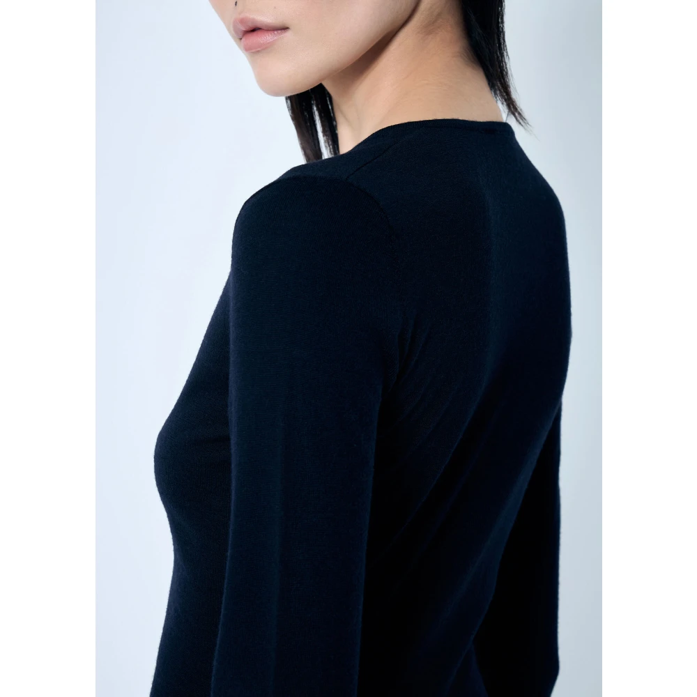 Diesel Wollen Gebreide Jurk met Lange Mouwen Black Dames