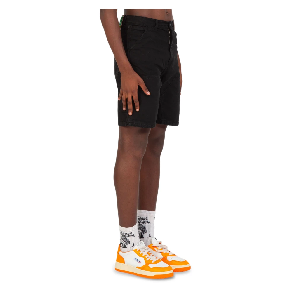 Barrow Canvas Patch Shorts Black Heren