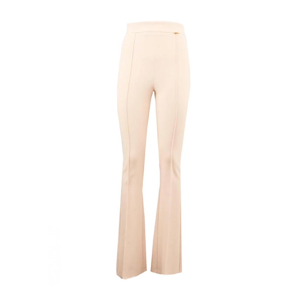 Elisabetta Franchi Stretch crepe flare broek White Dames