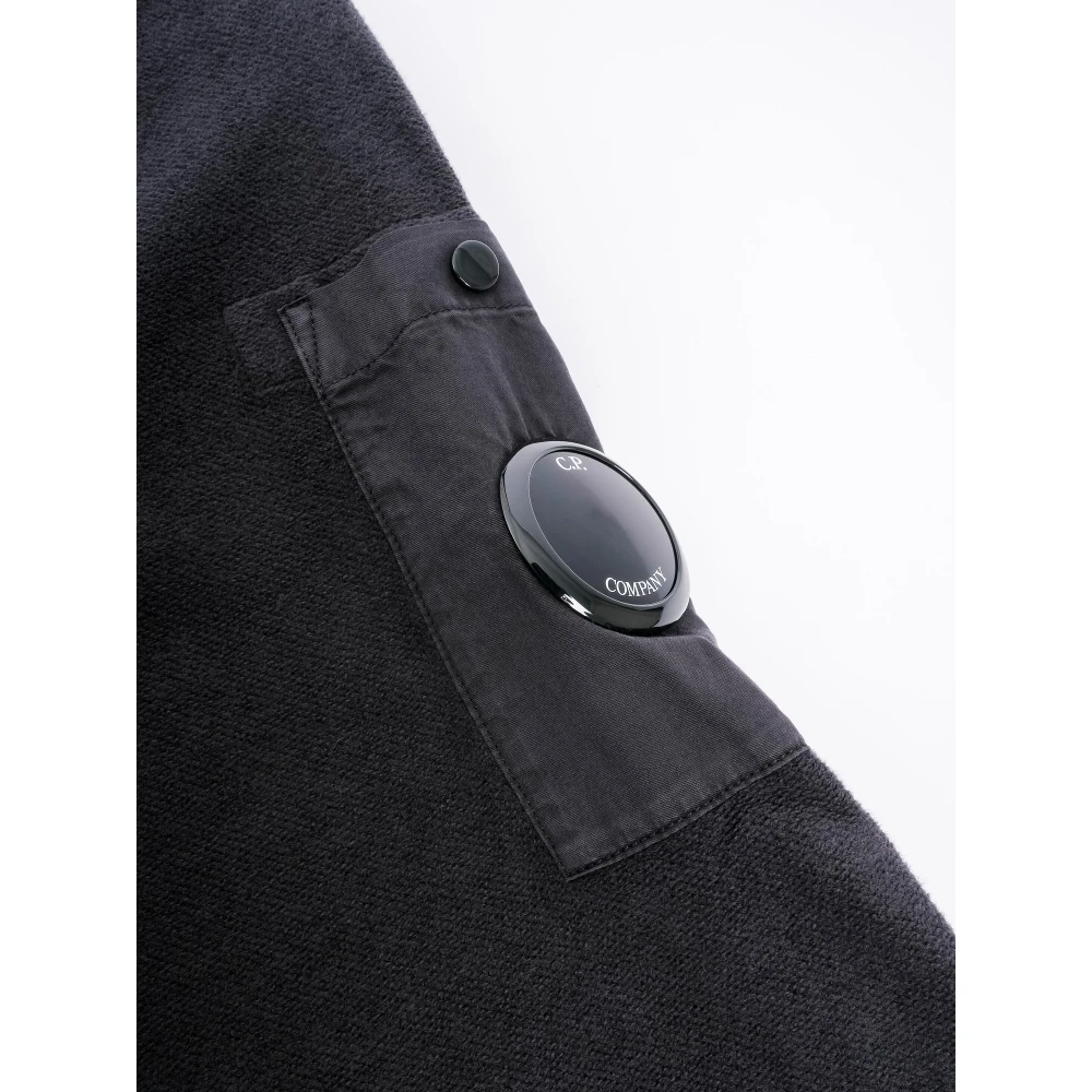 C.P. Company Diagonal Fleece Crew Neck Sweatshirt Black Heren
