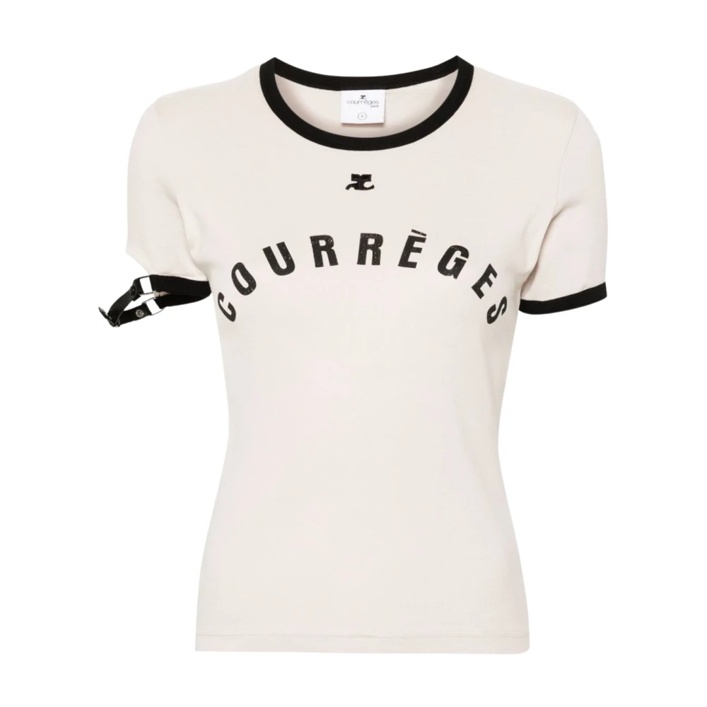 Courrèges Gele T-shirts & Polo's voor vrouwen Beige Dames