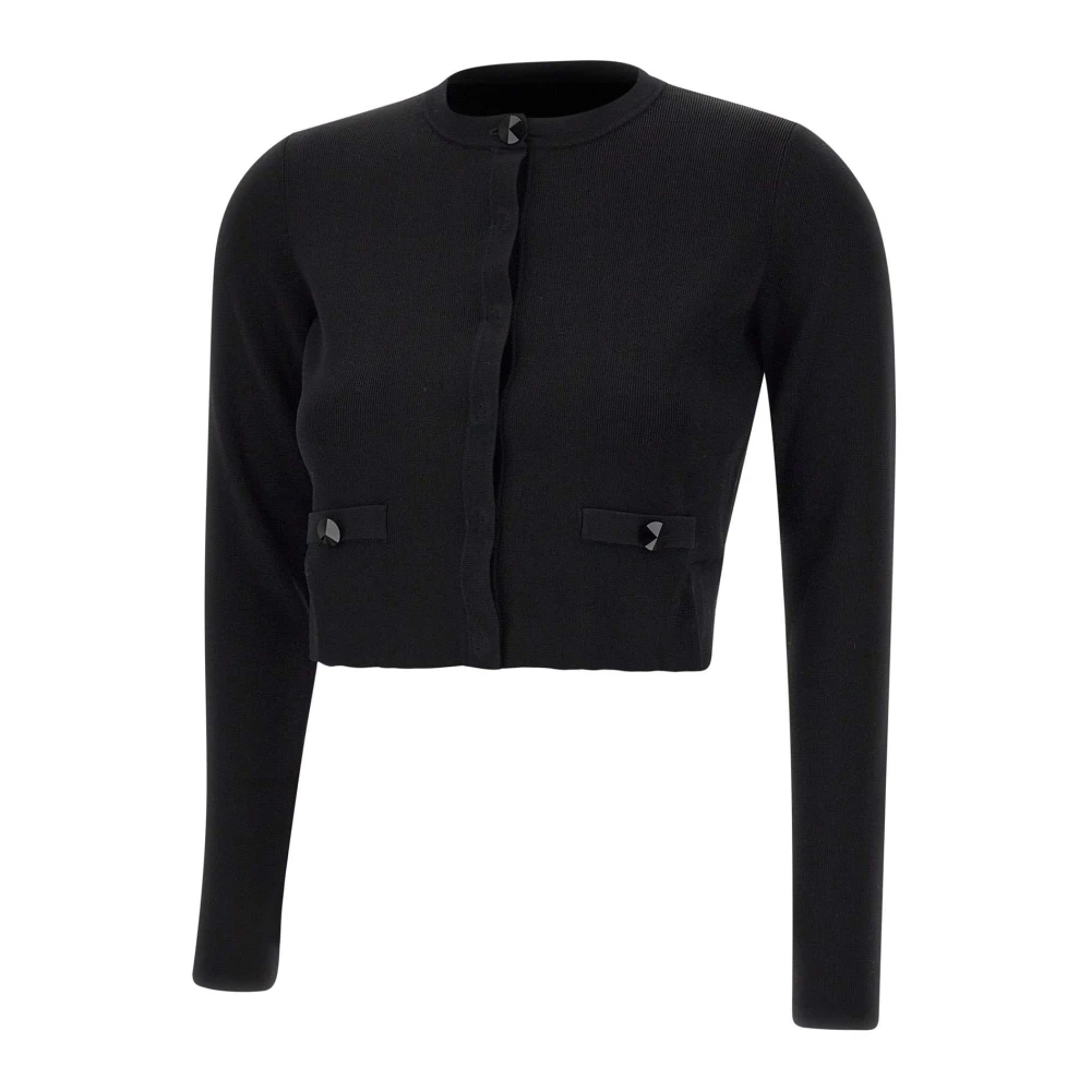 Liu Jo Zwarte Vest met Juweelknopen Black Dames