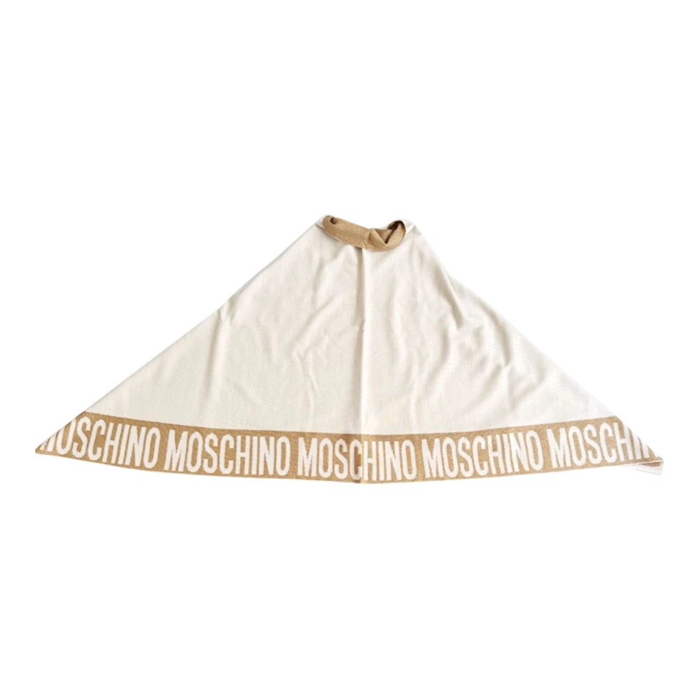 Moschino Omkeerbare Glitter Poncho Jas Beige Dames