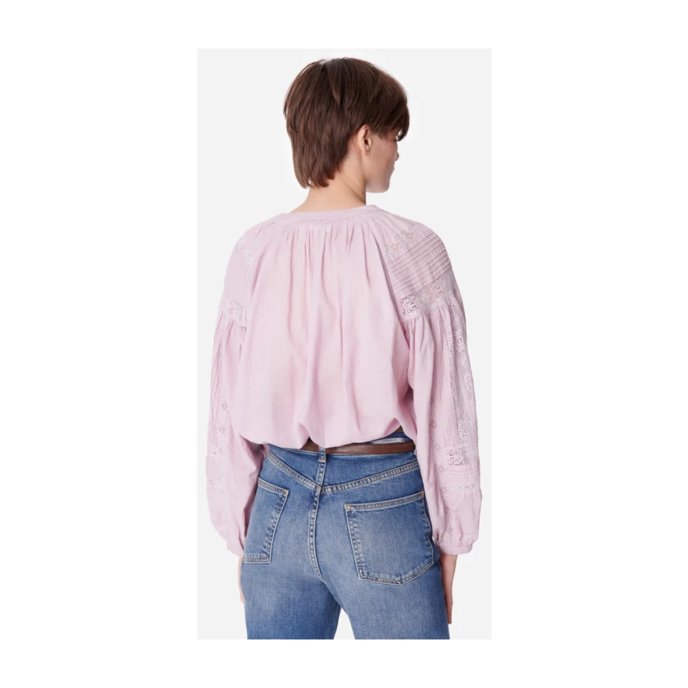 Vanessa Bruno Romantische Blush Blouse met Kantdetails Pink Dames