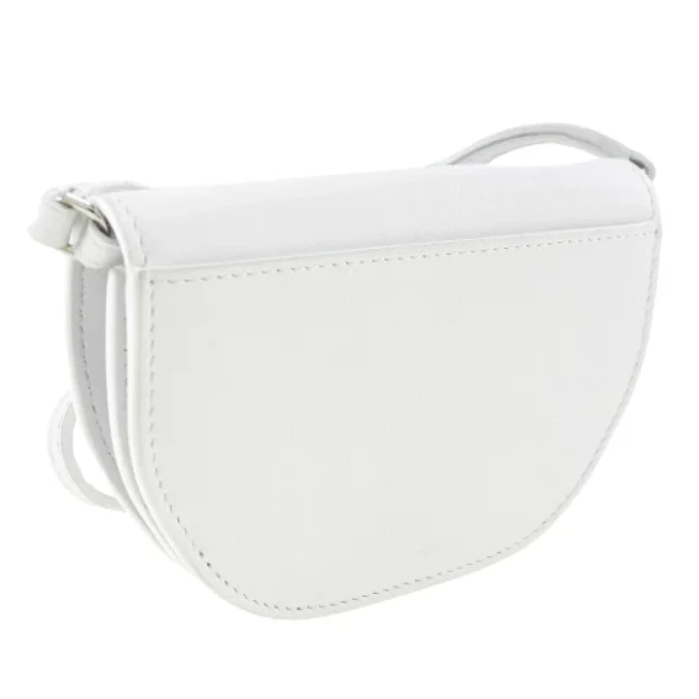 Burberry Vintage Tweedehands Witleren Olympia Schoudertas White Dames