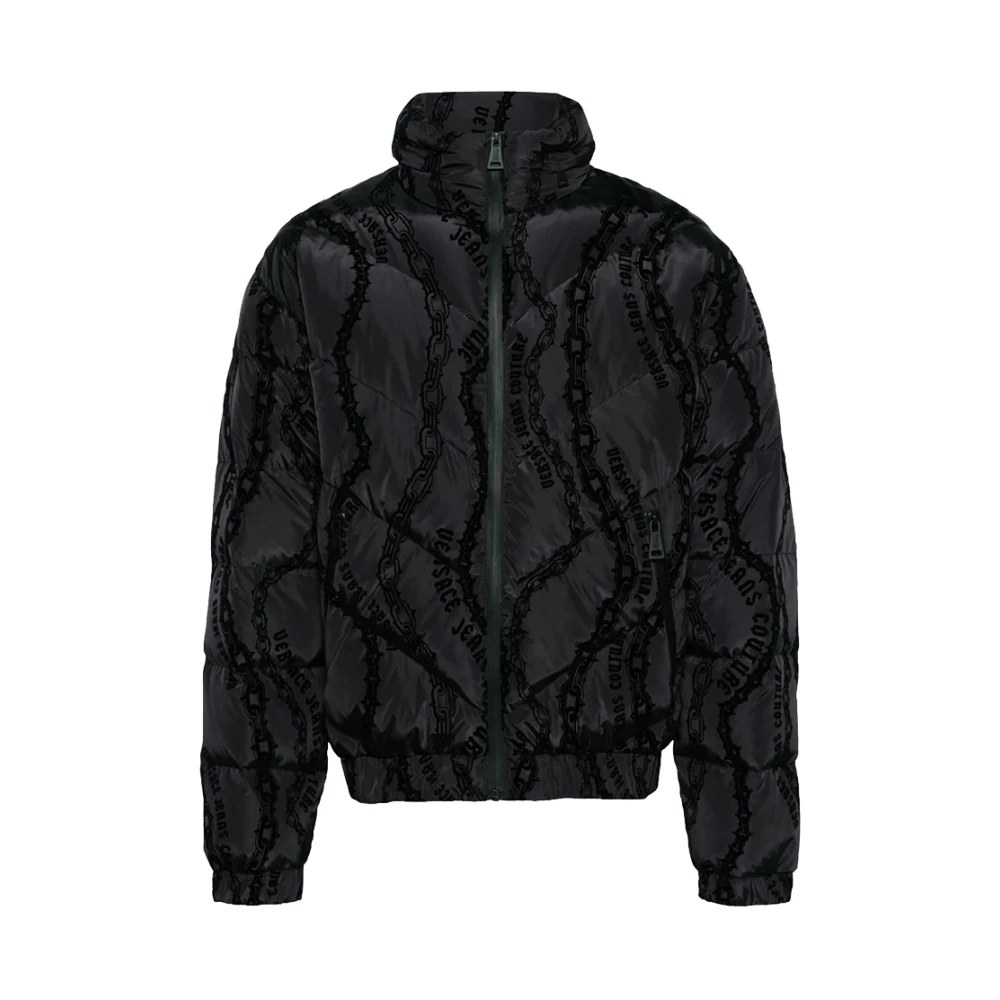Versace Jeans Couture Zwarte Modieuze Jas met Baroklogo Black Heren