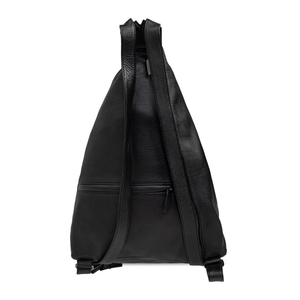 Yohji Yamamoto Leren rugzak Black Unisex