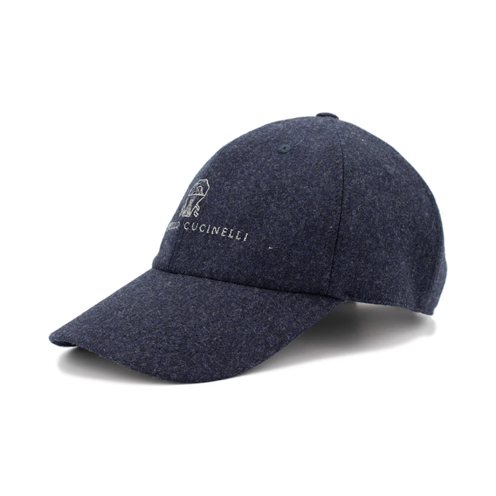 BRUNELLO CUCINELLI Sportieve Baseballpet van Fijne Materialen Blue Heren