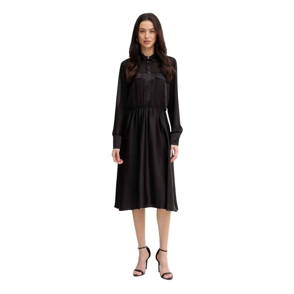 Fracomina Donna Nero - Abito Midi Regular Fit - Dresses - M