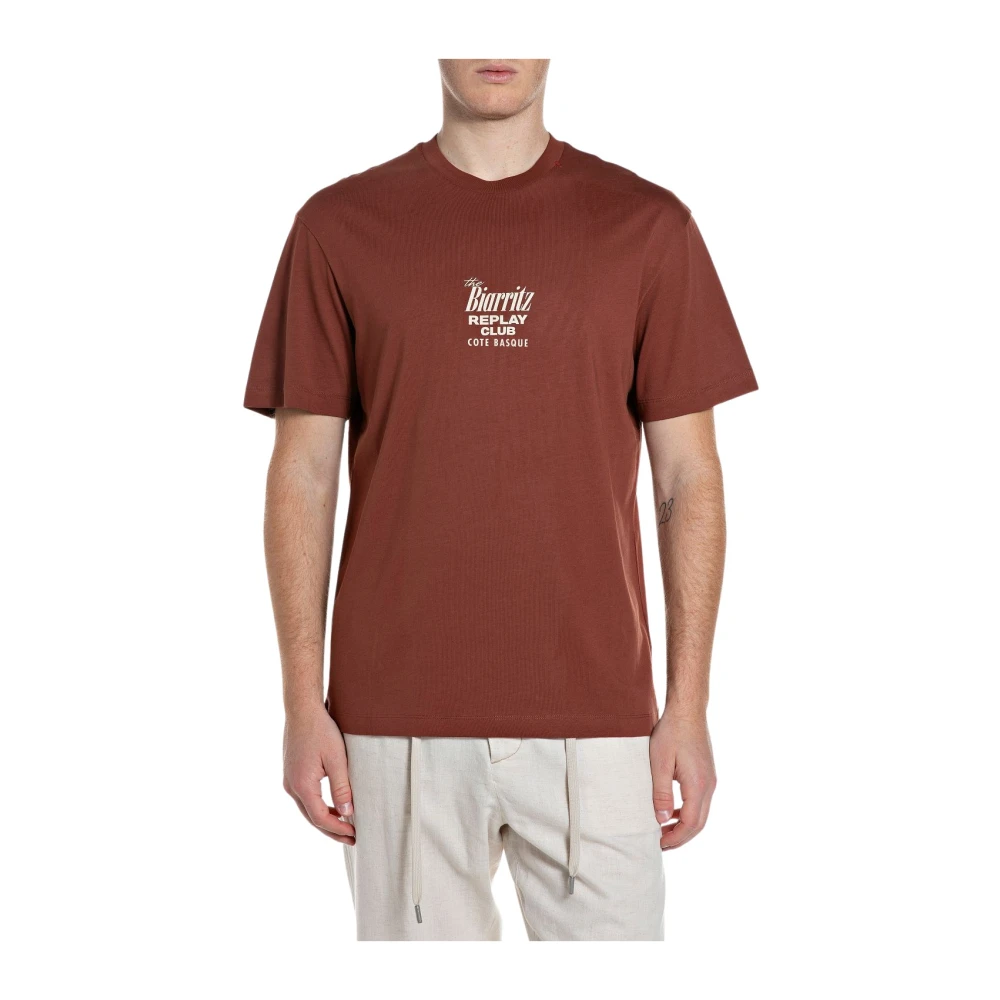 Replay Men's Brown Heavy Cotton T-Shirt - T-Shirts - S - Tops