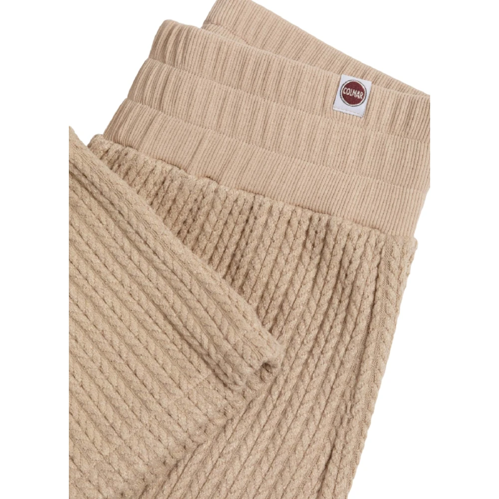 Colmar Beige Gebreide Broek Trendy Sporty Palazzo Beige Dames