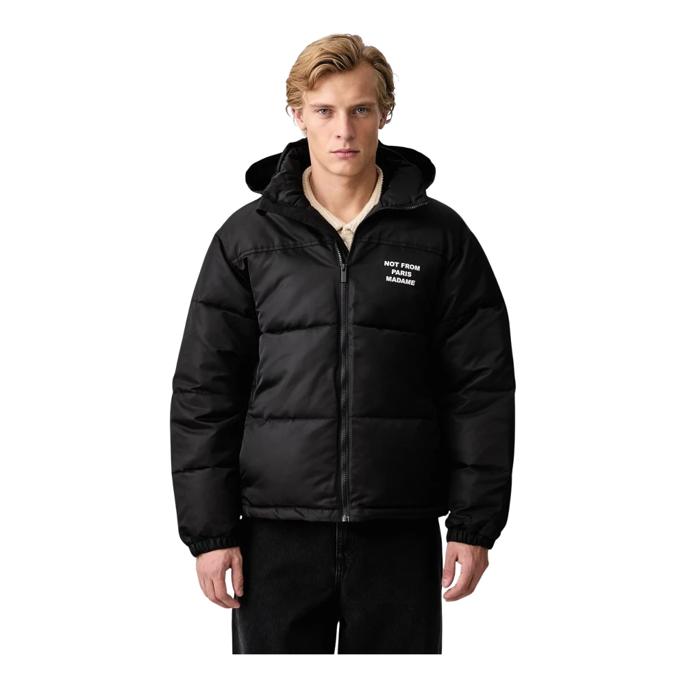 Drole De Monsieur Uomo Nero - Slogan Puffer Jacket - Jackets - S - Immagine 2