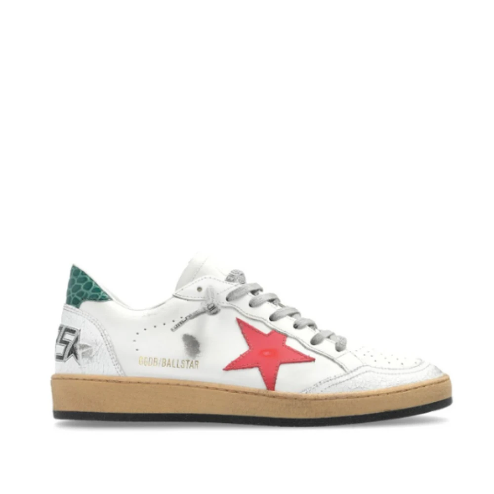 Golden Goose Vita Multifärgade Läder Sneakers Stjärna White, Dam