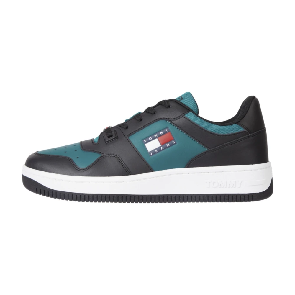 Tommy Jeans Men's Black Sneakers, 9 Uk, Sporty Casual Retro Trainers