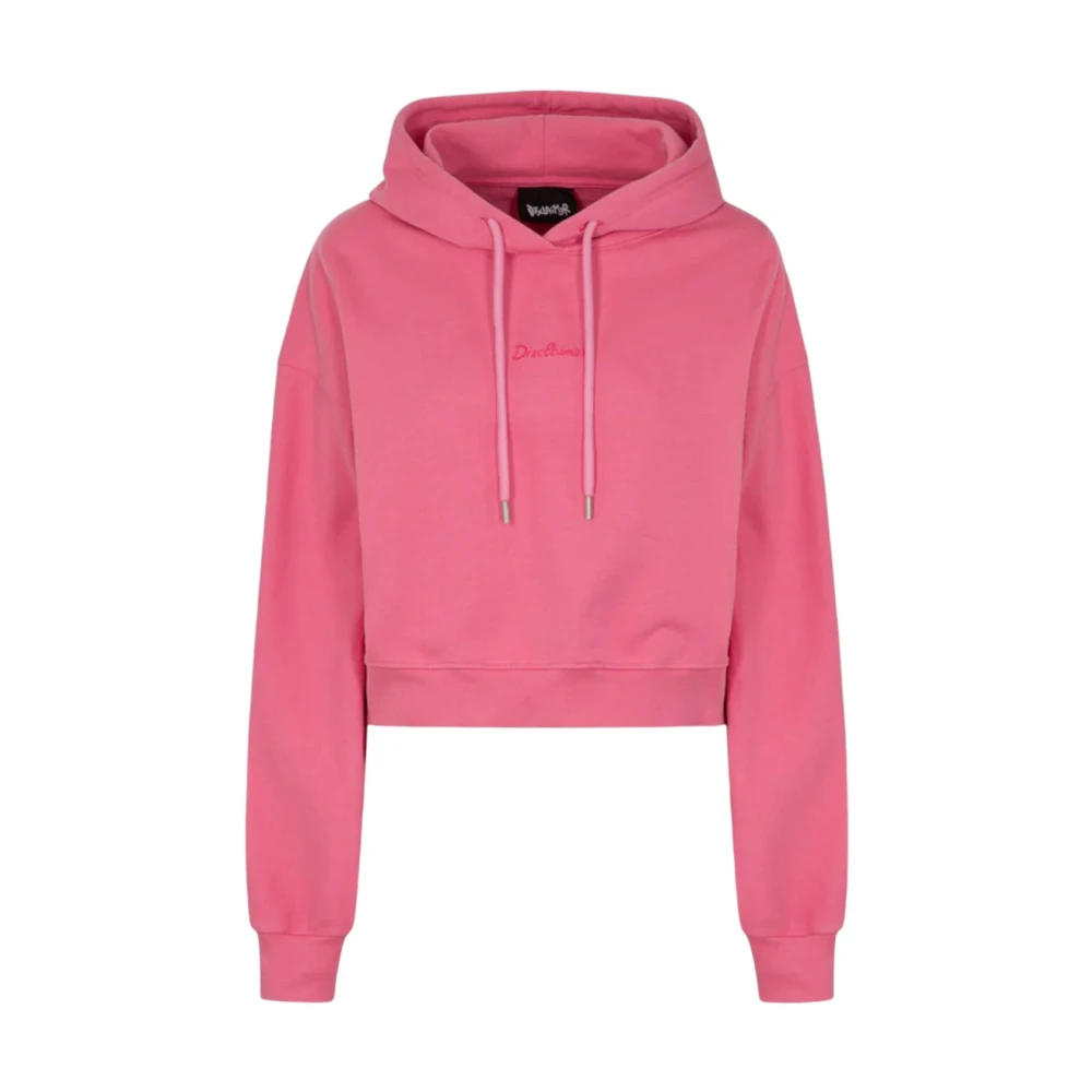 Disclaimer Katoenen hoodie met geribde manchetten Pink Dames