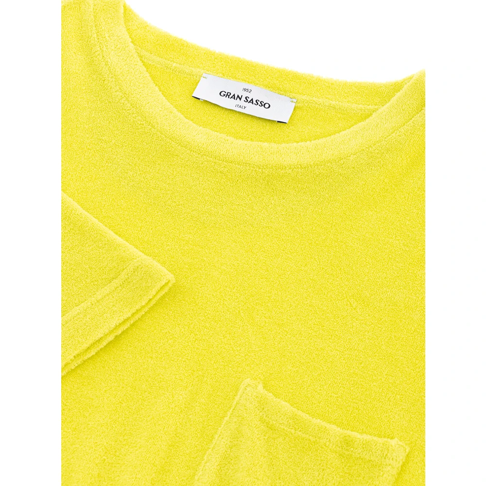 Gran Sasso Spons Effect Half Mouw Shirt Yellow Heren
