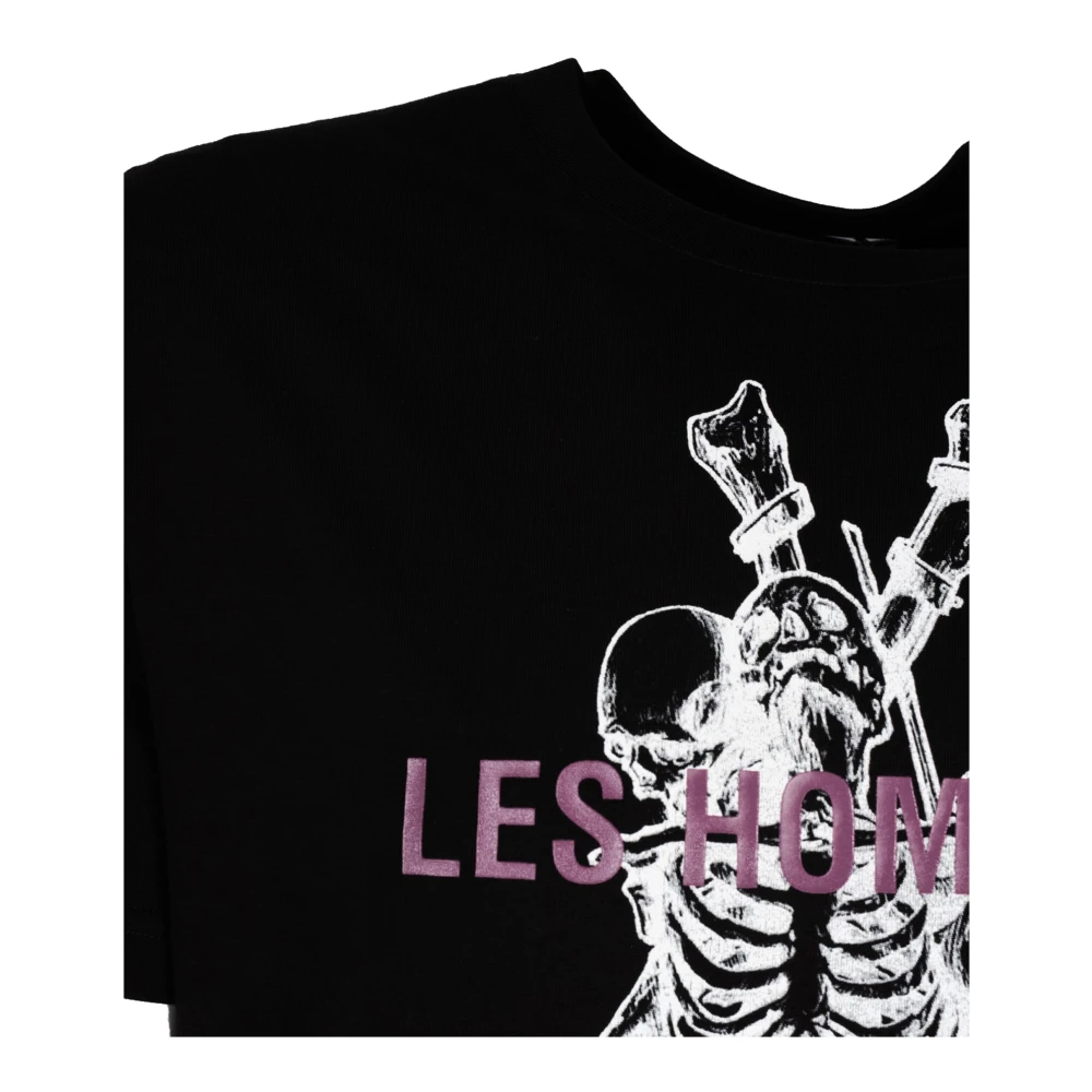 Les Hommes Klassieke Ronde Hals T-Shirt Black Heren