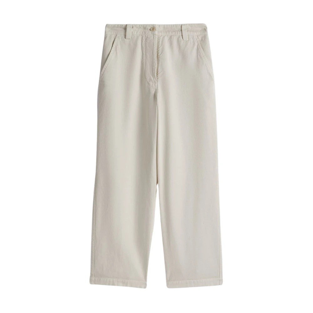 Aspesi Wide Leg Katoenen Gabardine Broek Beige Dames