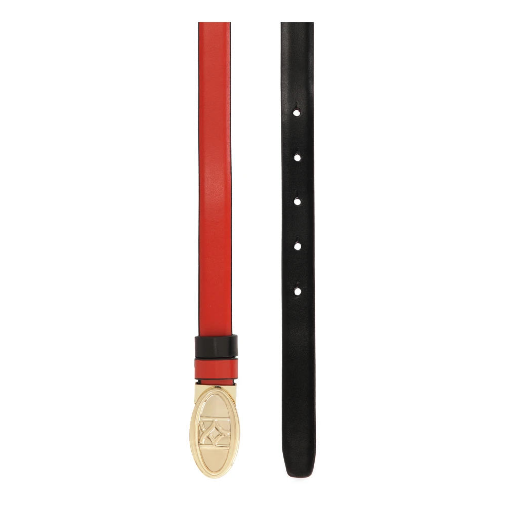 Kazar Tweekleurige riem met halfronde gesp met monogram Red Dames