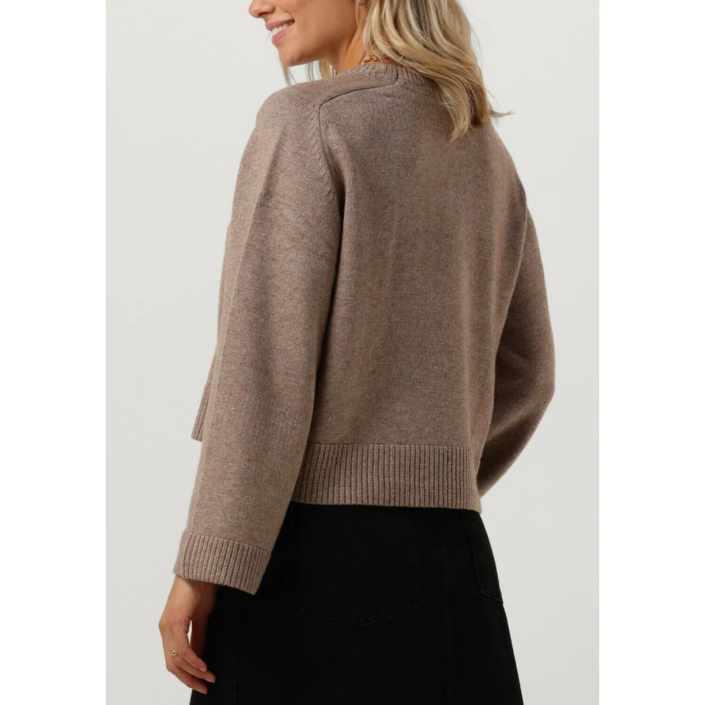 Co'Couture Beige Crop Gebreide Trui Beige Dames