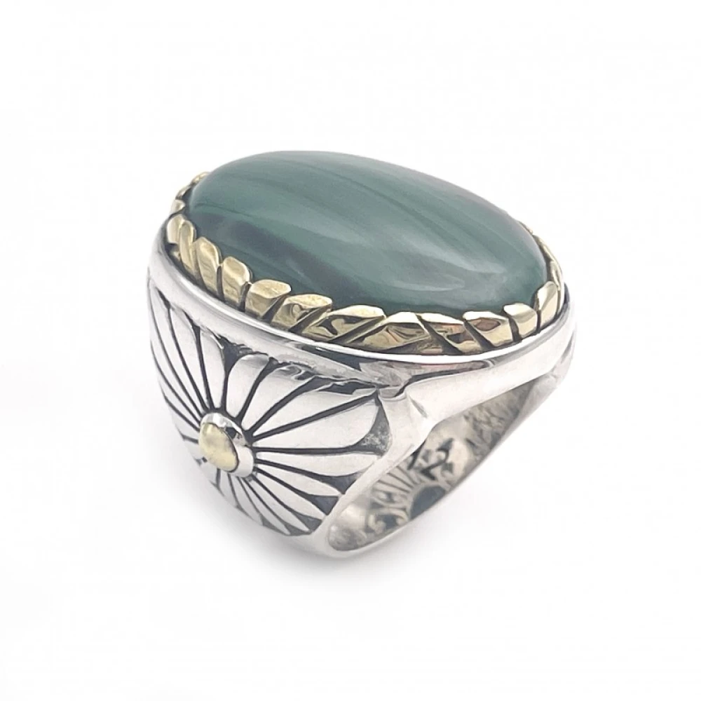 Jalan Jalan 925 Sterling Silver Malakit Ring Multicolor, Unisex