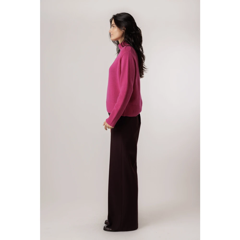 LUISA CERANO Ultra Pink Ribgebreide Trui Pink Dames