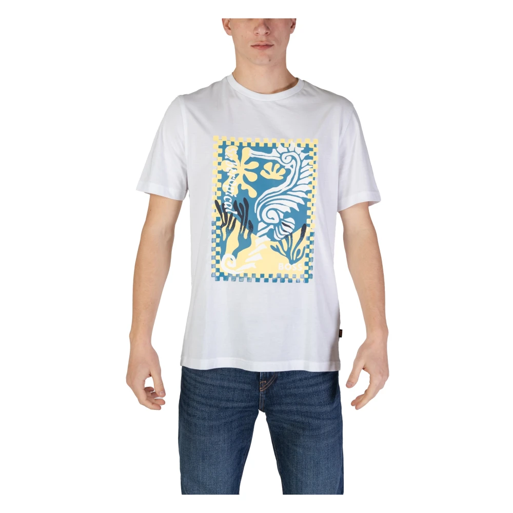 Hugo Boss Korte mouwen katoenen T-shirt collectie White Heren