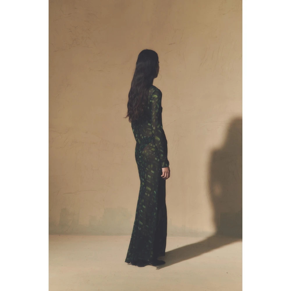 Cortana Zijden Sonora Print Jurk Green Dames