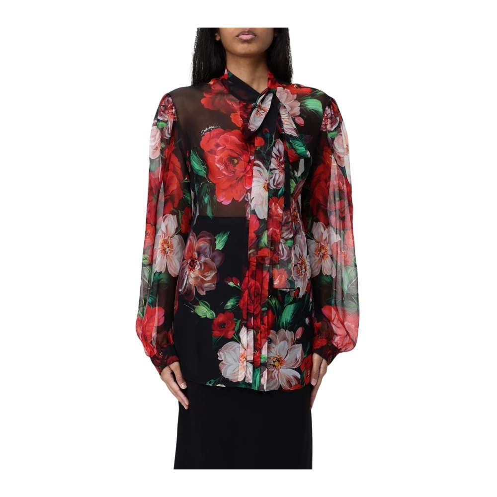 Dolce & Gabbana Women's Vibrant Abstract Silk Shirt
