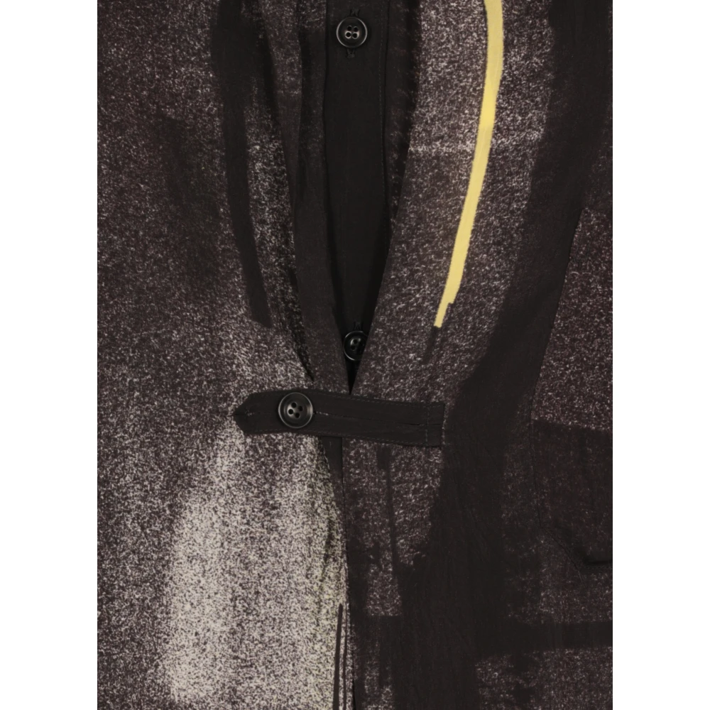 Y-3 Antraciet V-hals jurk met geometrisch patroon Gray Dames