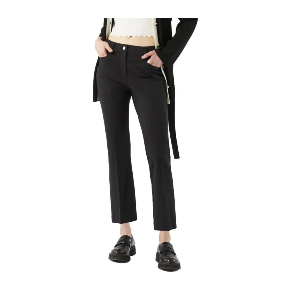 Pennyblack Katoenen Mini-Flare Broek Black Dames