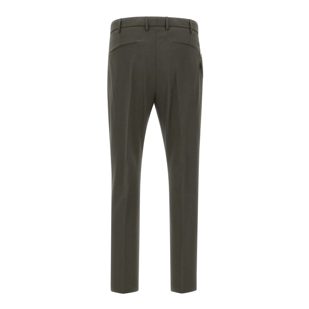 PT Torino Groene wollen broek Slim Fit Green Heren