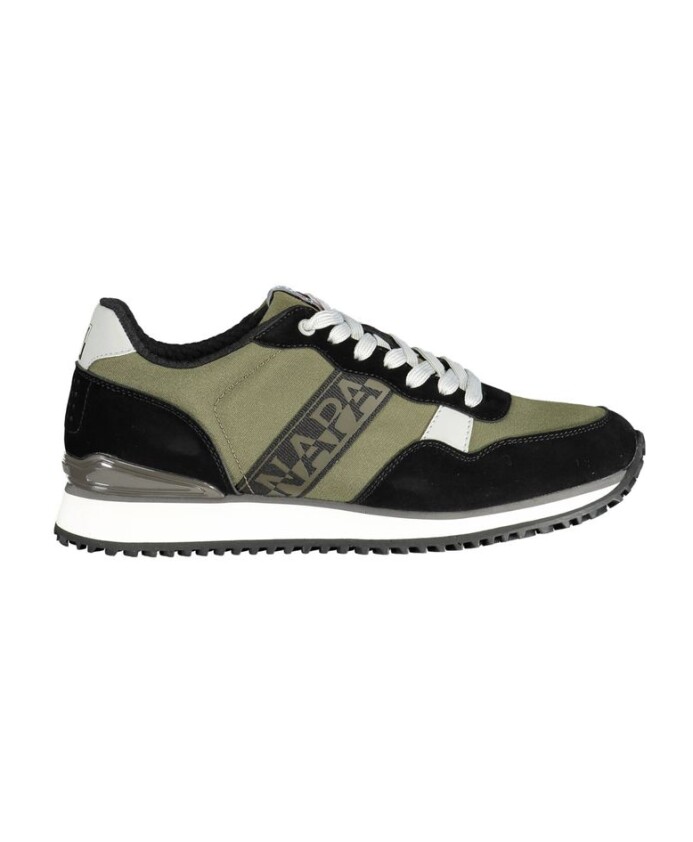sneaker-en-polyester-vert-avec-details-contrastants