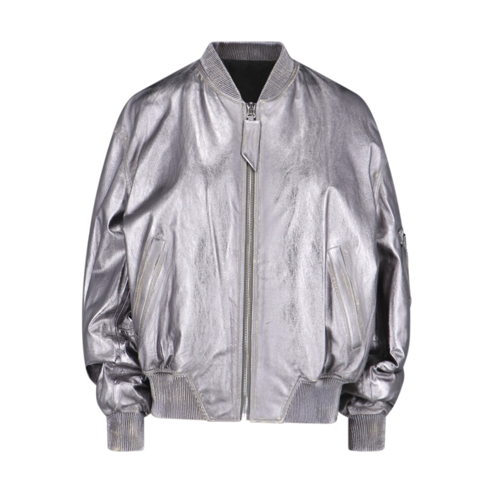 Bomber en Cuir Argente The Attico Bombers Miinto