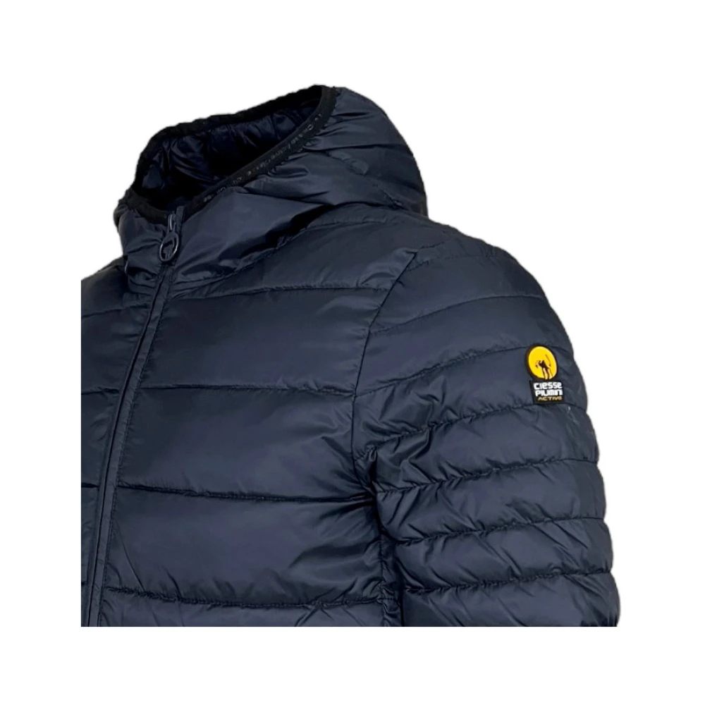 Ciesse Piumini Blauwe herenjas met ritssluiting en capuchon Blue Heren