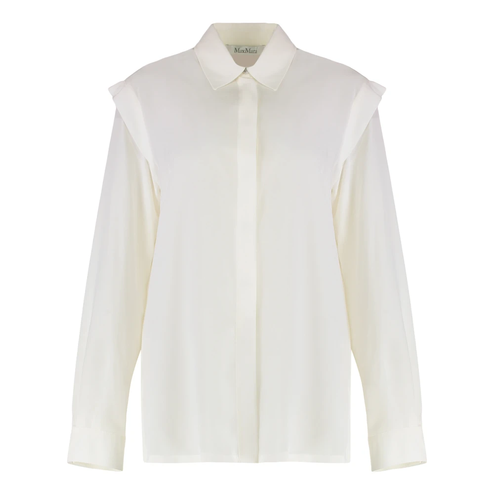 Max Mara Women's White Shirts, M, Zirlo Silk Shirt