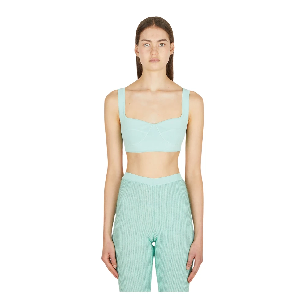 Marco Rambaldi Green Ribbed Knit Top - Female - Sleeveless Tops - S - Tops