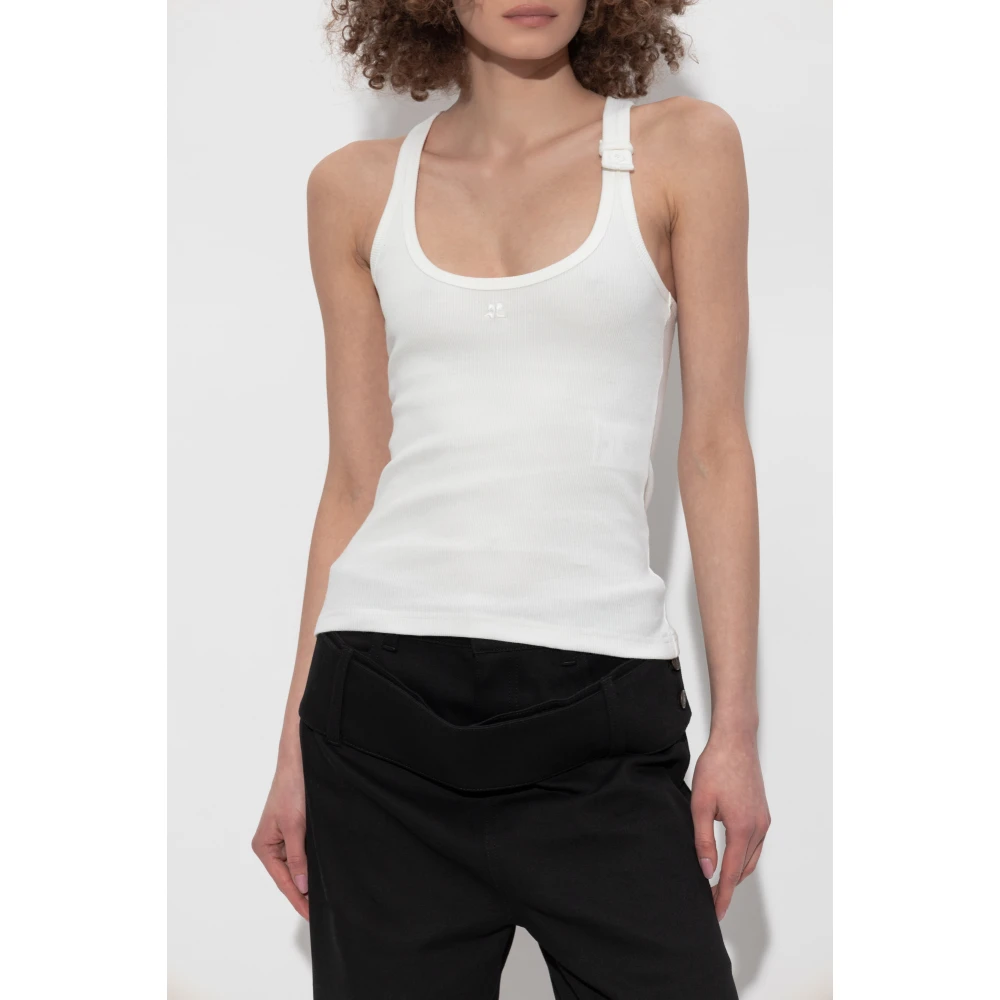 Courrèges Mouwloze top White Dames